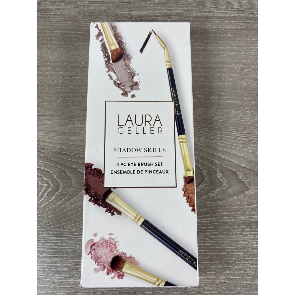 Laura Geller Shadow Skills 4 Pc Eye Brush Set Blending Crease Smudger Liner NEW